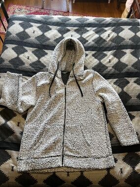 Stillwater Grey Sherpa Zipped Hoodie with Pockets